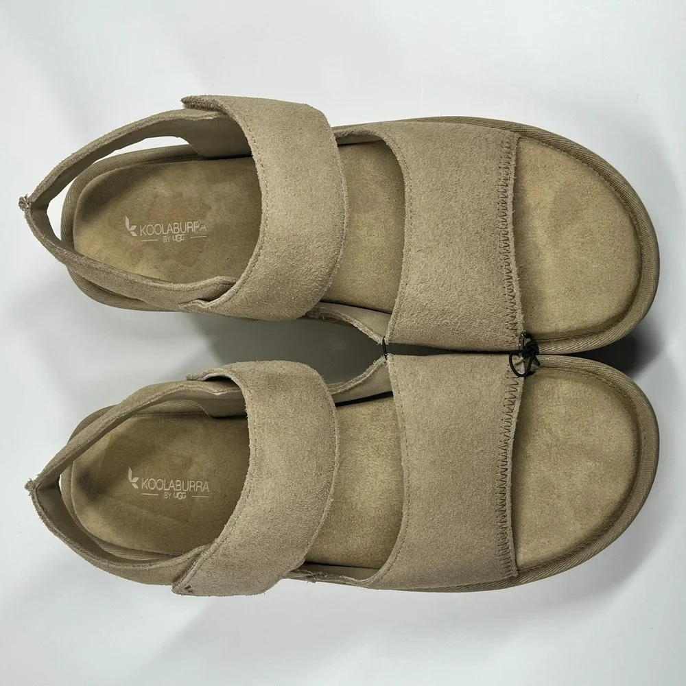 Koolaburra by UGG Tizz Platform Sandals Women's 11 Adjustable Desert Stone Suede